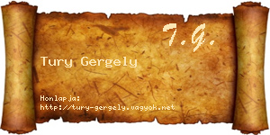 Tury Gergely névjegykártya